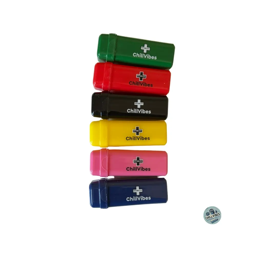 ChillVibes_Etui_Briquet_6couleurs_Vert_Orange_Noir_Jaune_Rose_Bleu_Image_Carroussel.webp